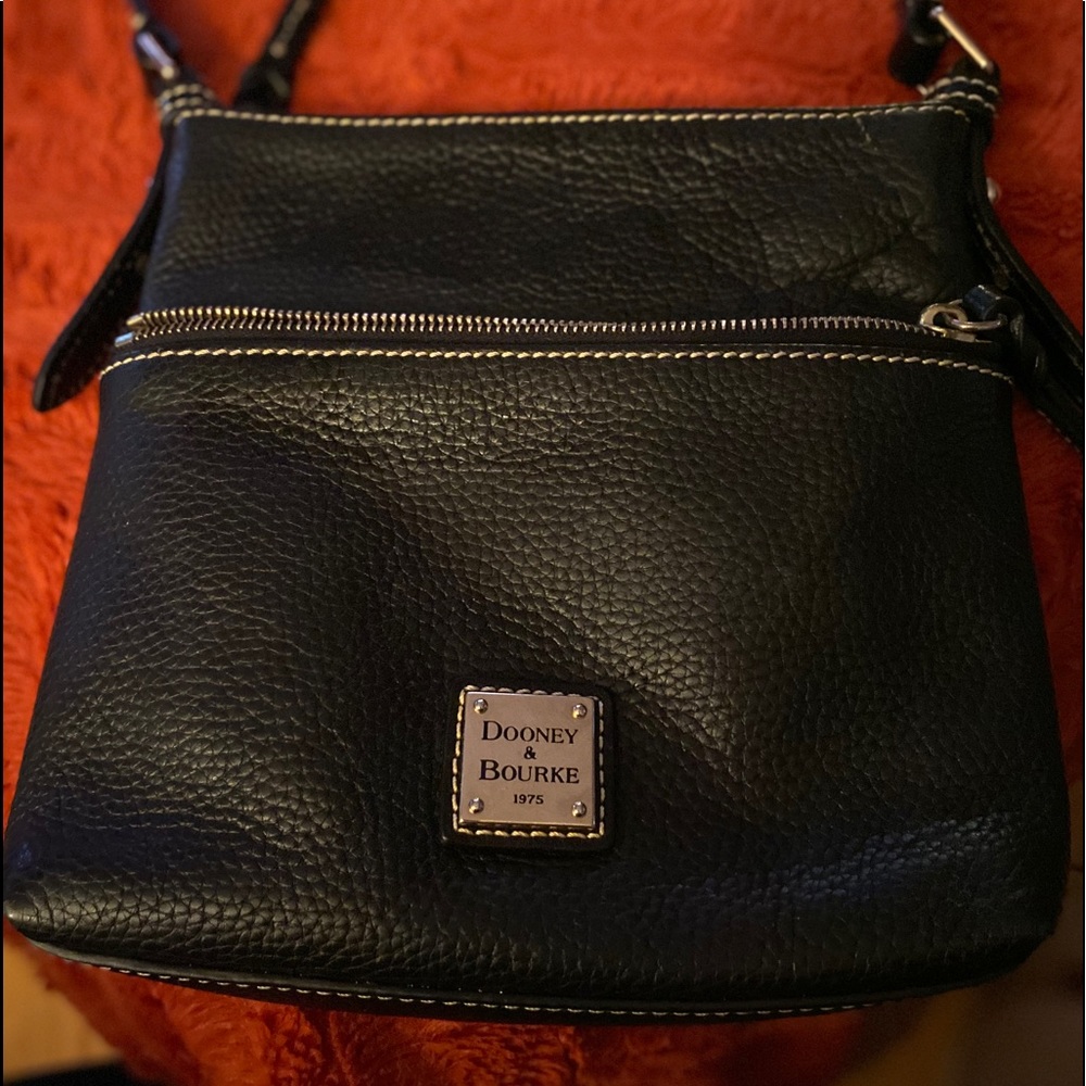 Black leather crossbody bag